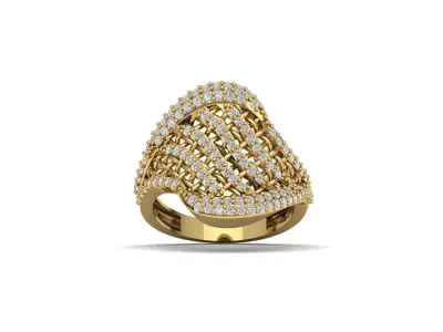 STL 3DM Women Ring Womens Ring Diamonds With Stone Model 3D print model