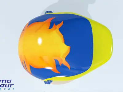 Motorcycle modern Helmet  Low-poly 3D model