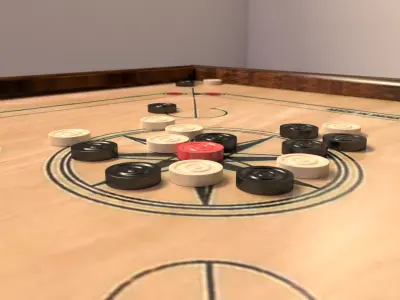 Carrom Board Game 3D model