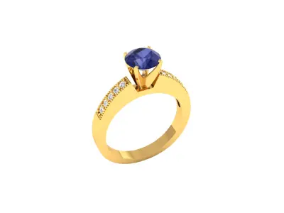 Solitaire Engagement Women Ring 3D print model