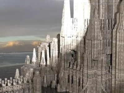 Dragon Monolith Bridge kitbash 4 3D model