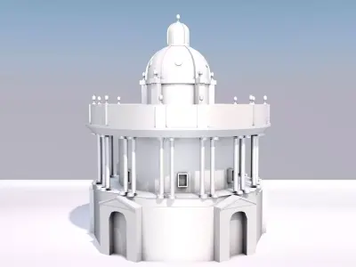 Palace building Low-poly 3D model