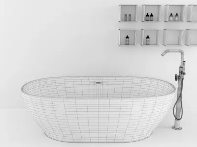 Bathroom furniture set Gold 3 3D model