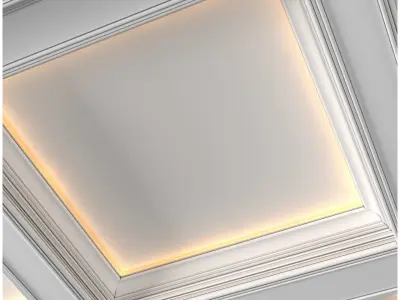 Modern coffered illuminated ceiling Art Deco style  3D model