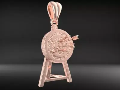 Archery Target Arrow Charm Bracelet Pendant Jewelry 3D print model