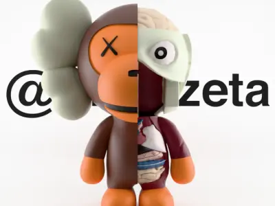 Kaws Bape Milo Flayed Open Textured Low-poly 3D model