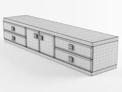 Longhi ASPEN Leather sideboard 3D model