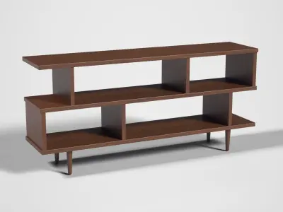 Ashlyn book Shelve walnut Low-poly 3D model
