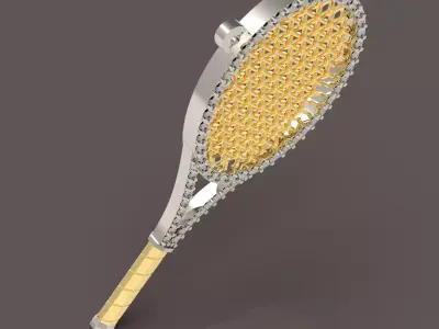 Fine Tennis pendant with stones 3D print model