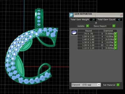 LUXURY ALPHABET C PENDANT 3D PRINTABLE MODEL 3D print model