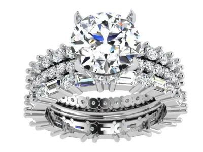 Round Cut Diamond Luxury Ring 4335 3D print model