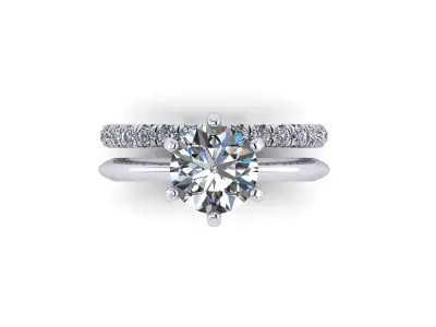 Matching Diamond Women Rings R5 3D print model