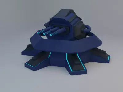 Sci-Fi Laser Turret Free low-poly 3D model purchase