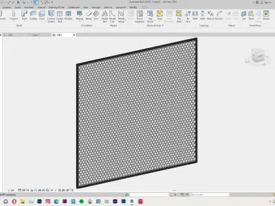 Curtain wall Revit Family - Perforated Metal Panel Sun  Shading 3D model