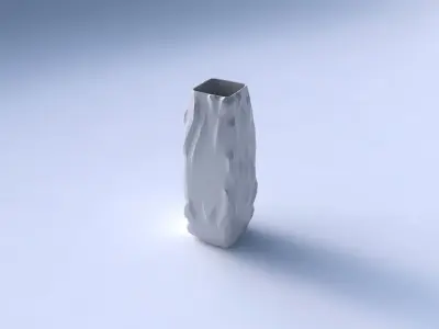 Vase rectangle with low-polygon bulges 3D print model