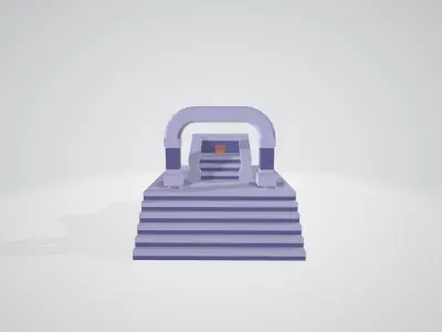 Danj with the royal chair Low-poly 3D model