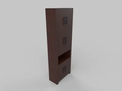 Bookcase Unit Low-poly 3D model