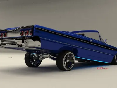 1963-64 chevrolet impala blue 3D model
