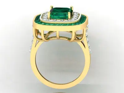 Emerald Wedding  Ring For Women  3D print model