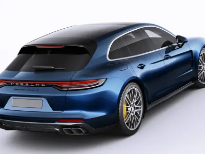 Porsche Panamera Turbo S and Sport Turismo 2021 3D model