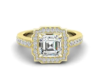 Luxury Engagement Rings all shapes Collection 1 3D Model Pack