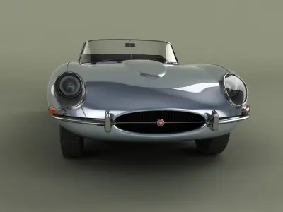 Jaguar E-Type Roadster with trailer 3D model
