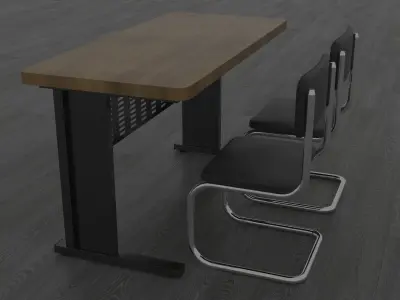 Table and Chair Free low-poly 3D model