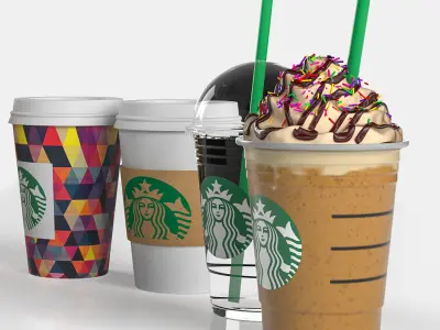 Coffe Cup Starbucks Low-poly 3D model