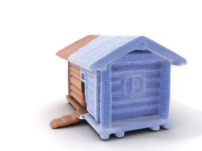 Rustic Log Cabin model pack Low-poly 3D model