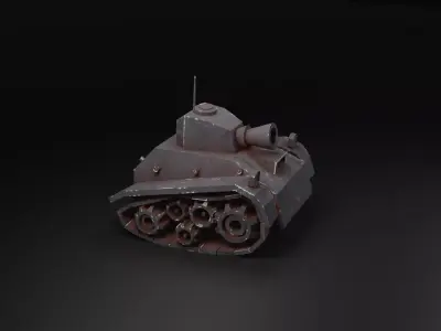 Stylized Low Poly Tank Low-poly 3D model