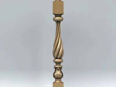 Newel post 002 3D model