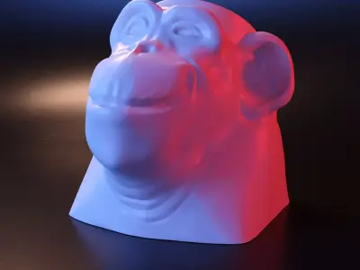 Vase monkey head 3D print model