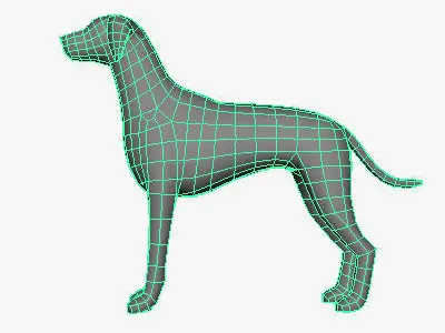 Low Poly Dalmatian dog Low-poly 3D model