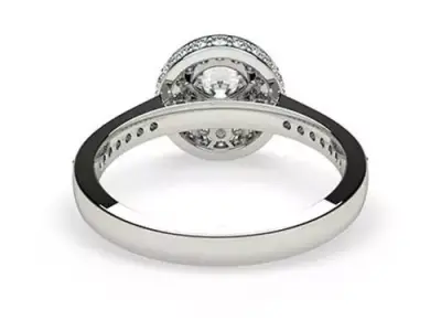 Engagement rings  round stone 3D print model