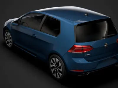 VW Golf TGI Bluemotion 3door Typ5G 2019 3D model
