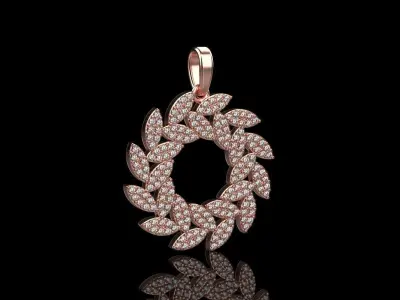 flower leaf pendant model 296 3D print model