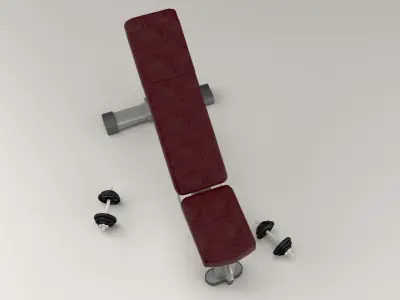 Gym pushing bench Low-poly 3D model