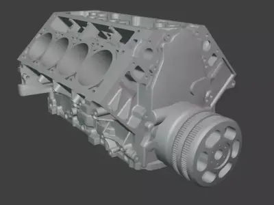 3D Printable Semi-Complete Miniature LS V8 Engine Model 3D print model