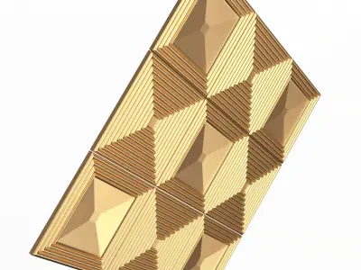 Parametric Decorative Panel 03 Gold Low-poly 3D model