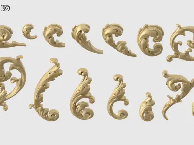 Acanthus Leaf Set 3D print model