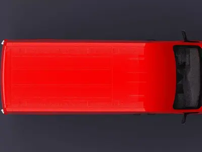 Transit Van Long Truck Red 3D model