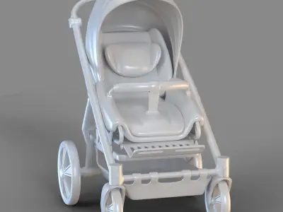 Cartoon Baby Buggy 3D model