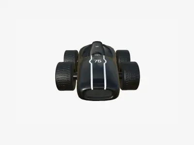Cartoon Kart F09 Black - Vehicle Racing Design Low-poly 3D model