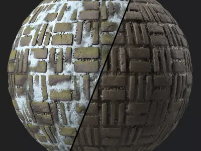 Pavement Materials 30- Paving By Snow and Mud Pbr 4k Seamless Texture