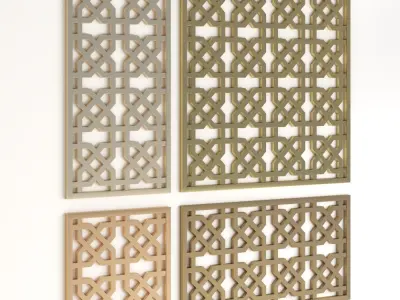 Arabic Islamic pattern decorative gold plaster 3D model