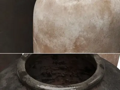 Artisan hand painted vases 03 3D model