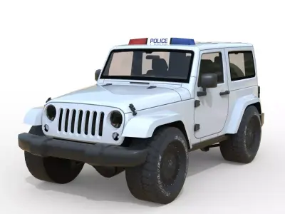 Indian Police Jeep Low-poly 3D model