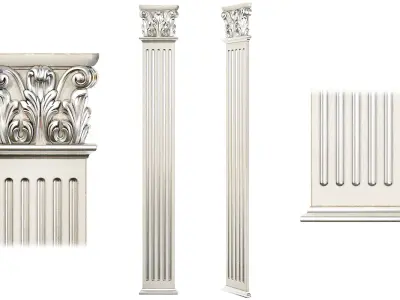 Classic pilaster 01 3D model