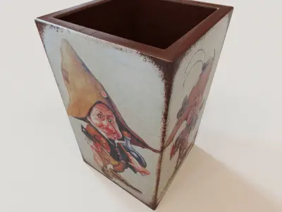 Decorated box Low-poly 3D model