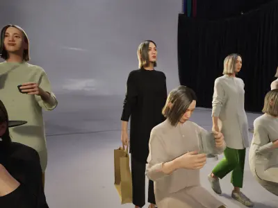 Modular Character - Asian Casual Woman - FF2 Low-poly 3D model